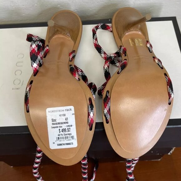 Balenciaga Lace Up Sandals Stilettos Heels Open Toe Women's Size 41 EU/11 US - Picture 11 of 15